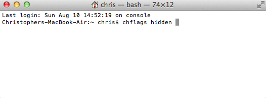 MAC-OS-X的chflags hidden命令