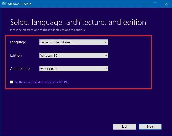 选择正确的Windows 10语言，体系结构和版本